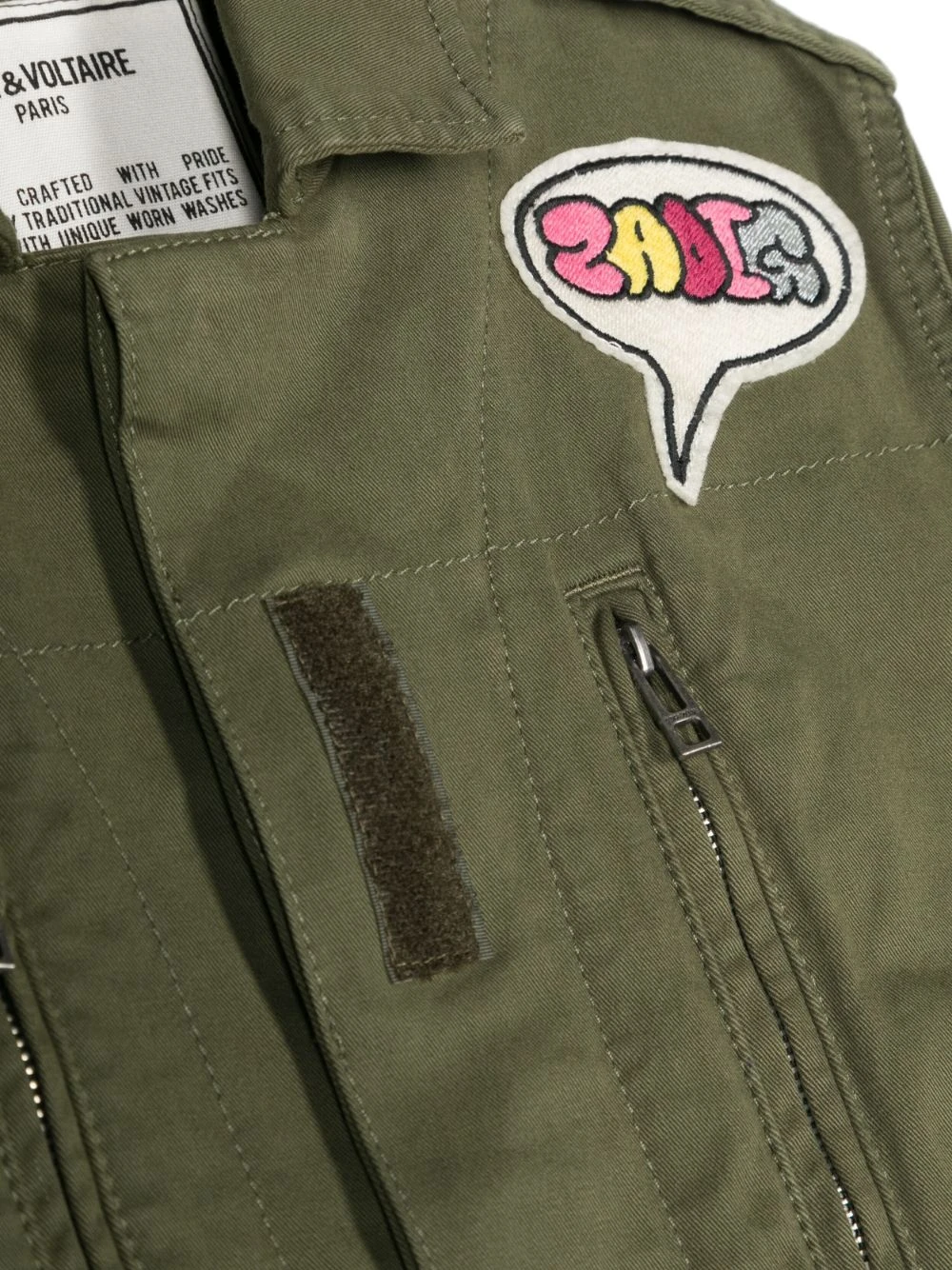 Børn Zadig & Voltaire Kids Militærfrakke Med Logomærke 3 Børn Zadig & Voltaire Kids Militærfrakke Med Logomærke - Image 3