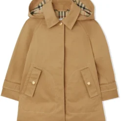 Børn Burberry Kids Frakke I Twill Med Aftagelig Hætte