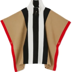 Børn Burberry Kids Kappe I Uld Med Striber Og Lynlås