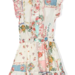 Børn ZIMMERMANN Kids Playsuit Med Patchwork-detalje