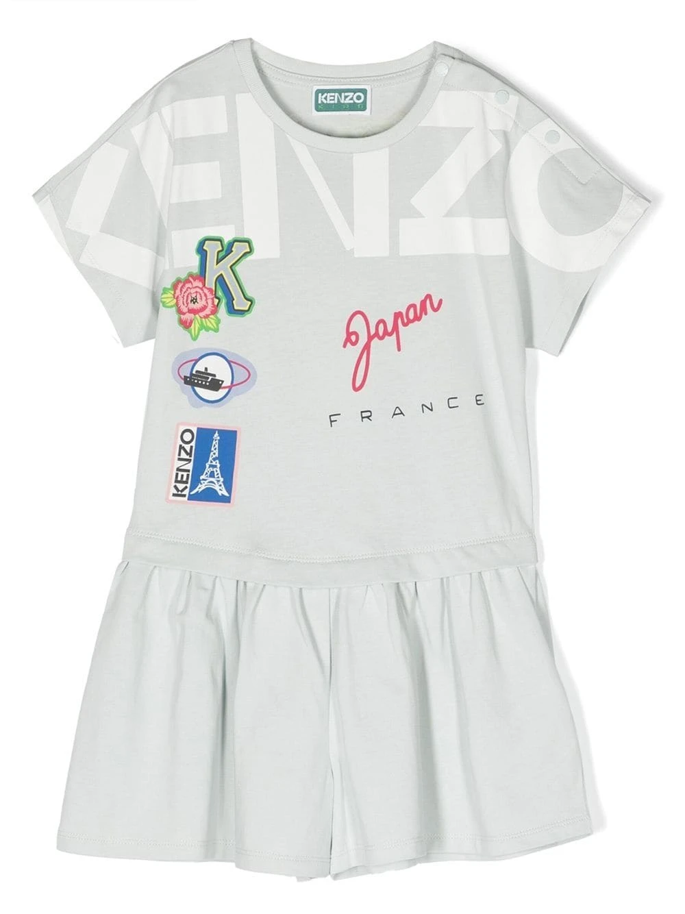 Børn Kenzo Kids Journey Playsuit Med Tryk 1 Børn Kenzo Kids Journey Playsuit Med Tryk