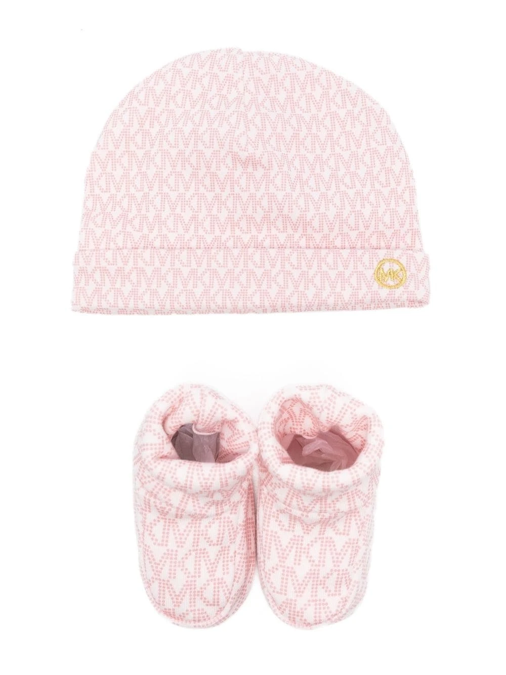 Børn Michael Kors Kids Hue-sæt Med Monogramtryk 1 Børn Michael Kors Kids Hue-sæt Med Monogramtryk