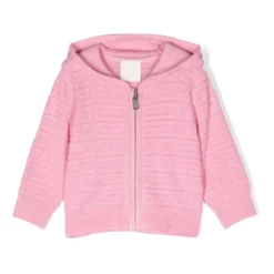 Børn Givenchy Kids Strikket Jakke Med Monogram-mønster Og Lynlås