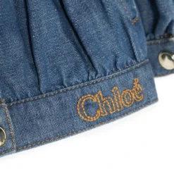 Børn Chloé Kids Denimjakke Med Broderet Logo -Stella shop 19357514 43818434 1000