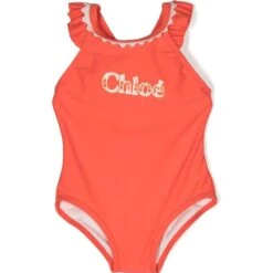 Børn Chloé Kids Badedragt Med Flæset Kant Og Logotryk