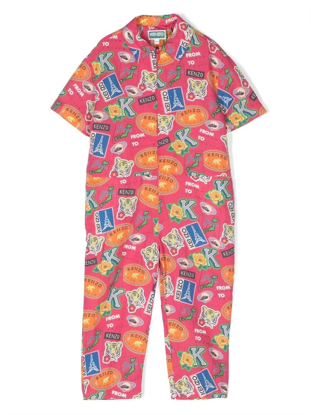 Børn Kenzo Kids Jumpsuit Med Grafisk Tryk 1 Børn Kenzo Kids Jumpsuit Med Grafisk Tryk