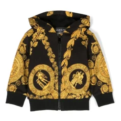 Børn Versace Kids Dunjakke Med Greca-tryk Og Lynlås