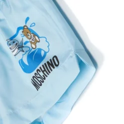 Børn Moschino Kids Slip-on Badeshorts Med Logotryk -Stella shop 19375079 42623852 1000