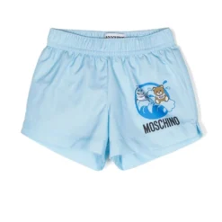 Børn Moschino Kids Slip-on Badeshorts Med Logotryk