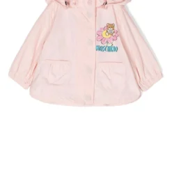 Børn Moschino Kids Regnfrakke Med Hætte Og Logotryk