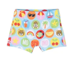 Børn Moschino Kids Badeshorts Med Logotryk