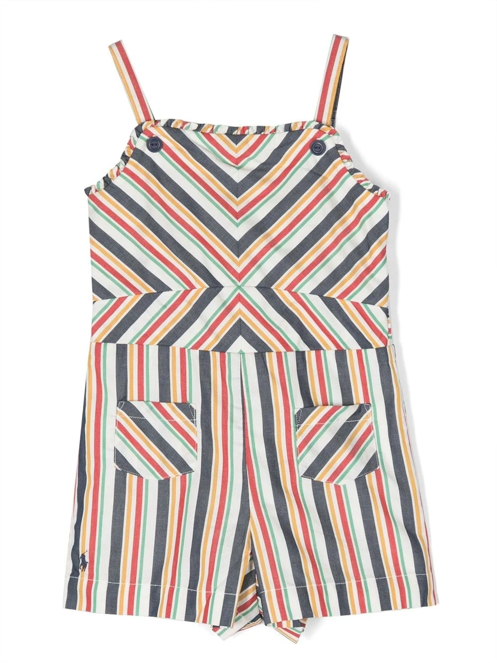 Børn Ralph Lauren Kids ærmeløs Buksedragt Med Striber 1 Børn Ralph Lauren Kids ærmeløs Buksedragt Med Striber