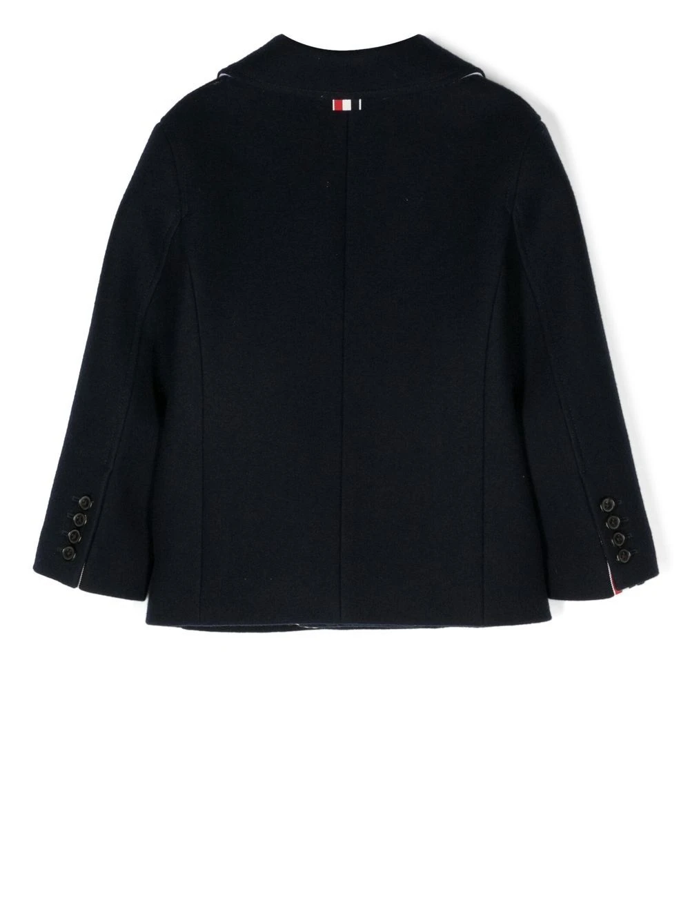 Børn Thom Browne Kids Dobbeltradet Peacoat-frakke 2 Børn Thom Browne Kids Dobbeltradet Peacoat-frakke - Image 2