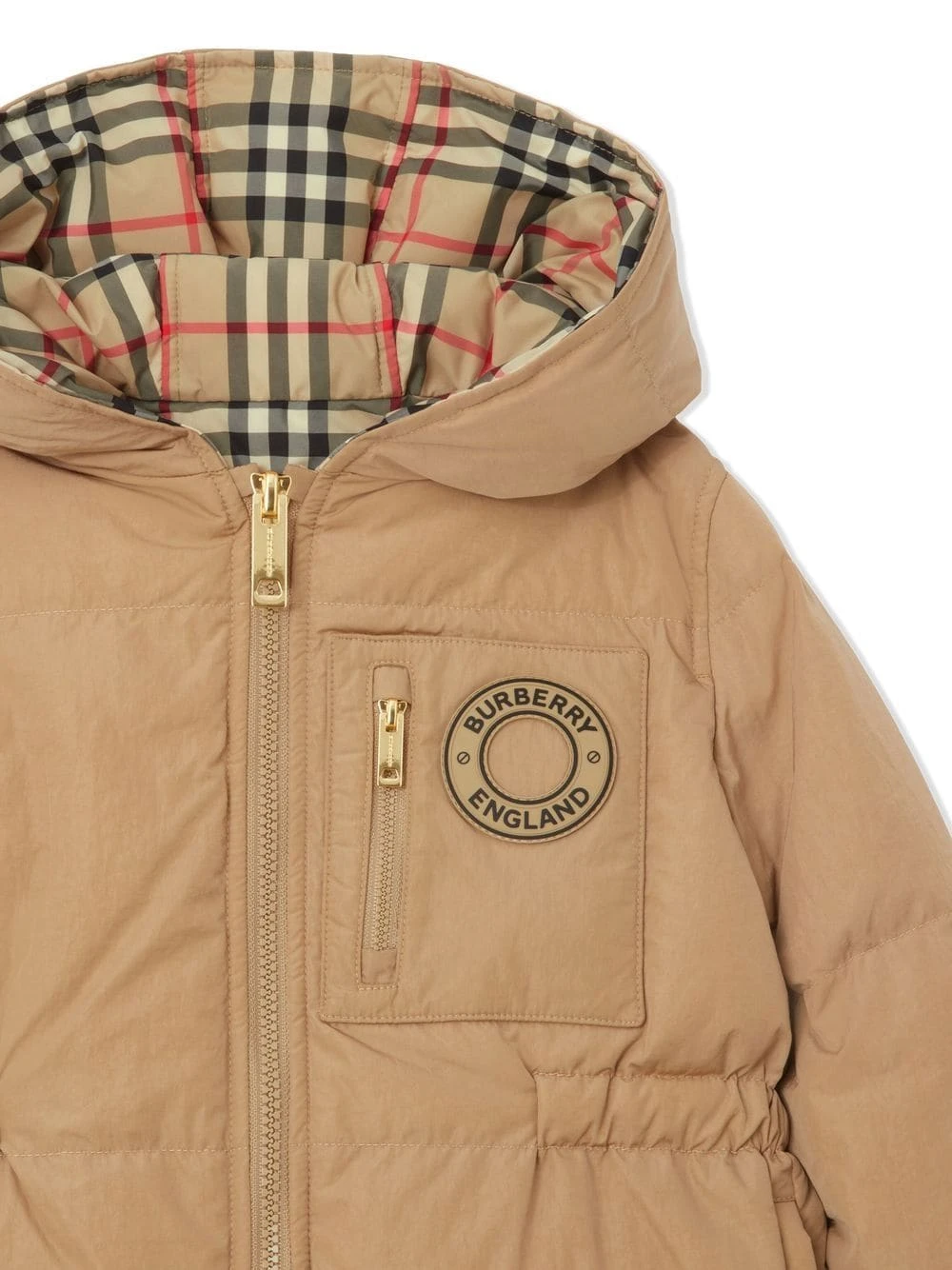 Børn Burberry Kids Vendbar Dunfrakke Med Hætte 3 Børn Burberry Kids Vendbar Dunfrakke Med Hætte - Image 3