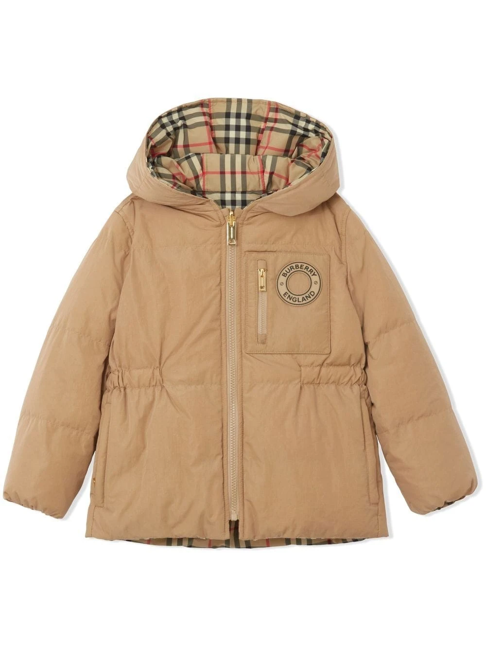 Børn Burberry Kids Vendbar Dunfrakke Med Hætte 1 Børn Burberry Kids Vendbar Dunfrakke Med Hætte