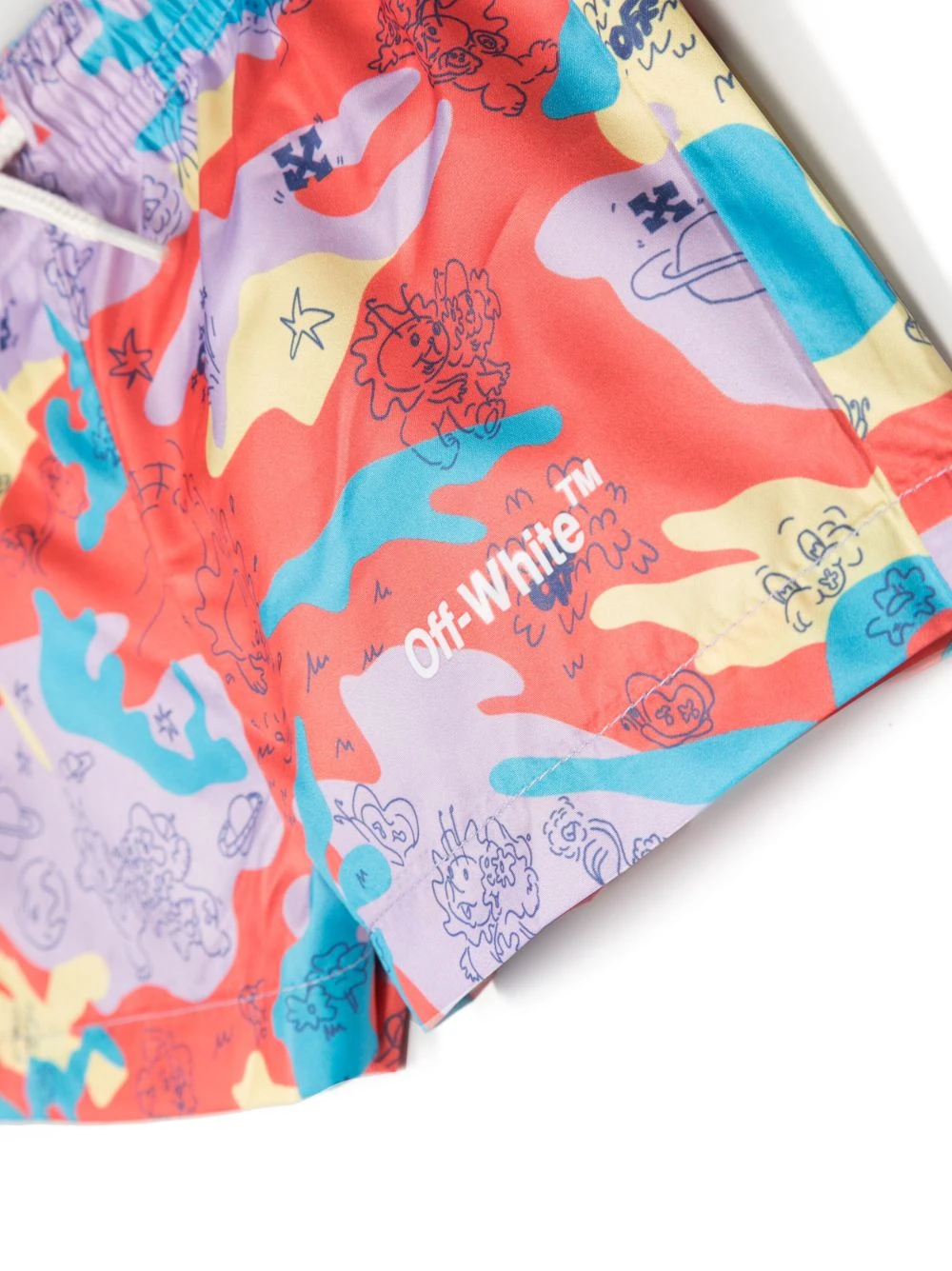 Børn Off-White Kids Badeshorts Med Logotryk 2 Børn Off-White Kids Badeshorts Med Logotryk - Image 2