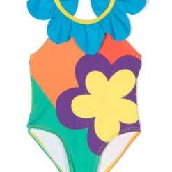 Børn Stella McCartney Kids Blomstret Badedragt Med Flæsehals