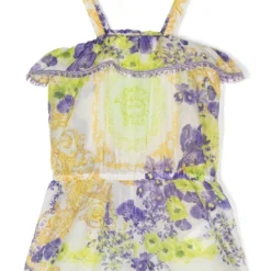 Børn Versace Kids Playsuit Med Heldækkende Blomstertryk