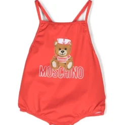 Børn Moschino Kids Babydragt Med Bamsetryk