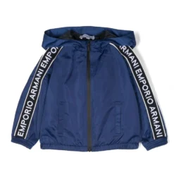 Børn Emporio Armani Kids Jakke Med Hætte Og Lynlås