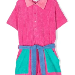 Børn Marc Jacobs Kids Playsuit Med Broderet Logo Og Bundet Talje