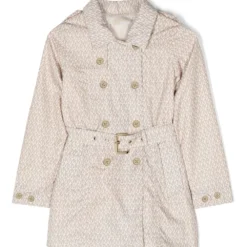 Børn Michael Kors Kids Trenchcoat Med Bælte Og Monogram