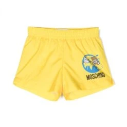 Børn Moschino Kids Slip-on Badeshorts Med Logotryk