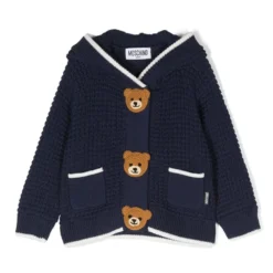 Børn Moschino Kids Jakke Med Hæklet Bjørnedetalje