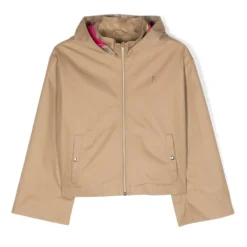 Børn Herno Kids Vandafvisende Kappe Med Hætte Og Logobogstaver