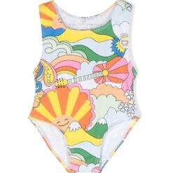 Børn Stella McCartney Kids Badedragt Med Heldækkende Grafisk Tryk