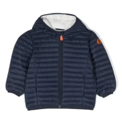 Børn Save The Duck Kids Dynejakke Med Hætte Og Logodetalje