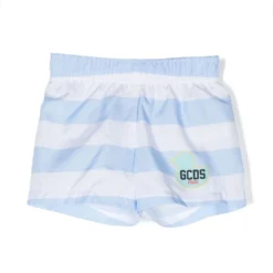Børn Gcds Kids Stribede Badeshorts Med Logo