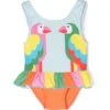 Børn Stella McCartney Kids Badedragt Med Flæser Og Papegøjetryk