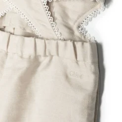 Børn Chloé Kids Cut-out Playsuit Med Blondekant -Stella shop 19913847 44760447 1000