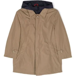 Børn Fay Kids Trenchcoat I Gabardine Med Hætte