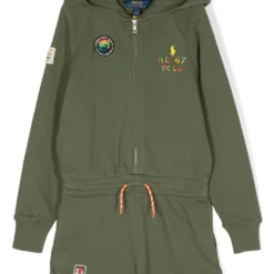 Børn Ralph Lauren Kids Langærmet Playsuit Med Hætte