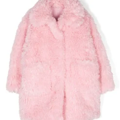 Børn Nº21 Kids Enkeltradet Frakke I Imiteret Lammeskind