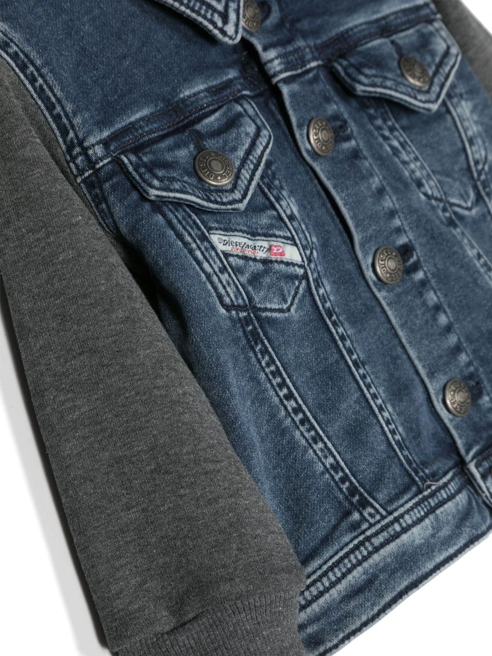 Børn Diesel Kids Denimjakke Med Logo Og Paneler 3 Børn Diesel Kids Denimjakke Med Logo Og Paneler - Image 3