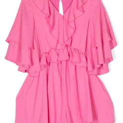 Børn Pinko Kids Kortærmet Playsuit Med Flæsedetalje