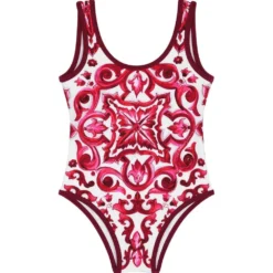 Børn Dolce & Gabbana Kids Badeshorts Med Majolica-tryk