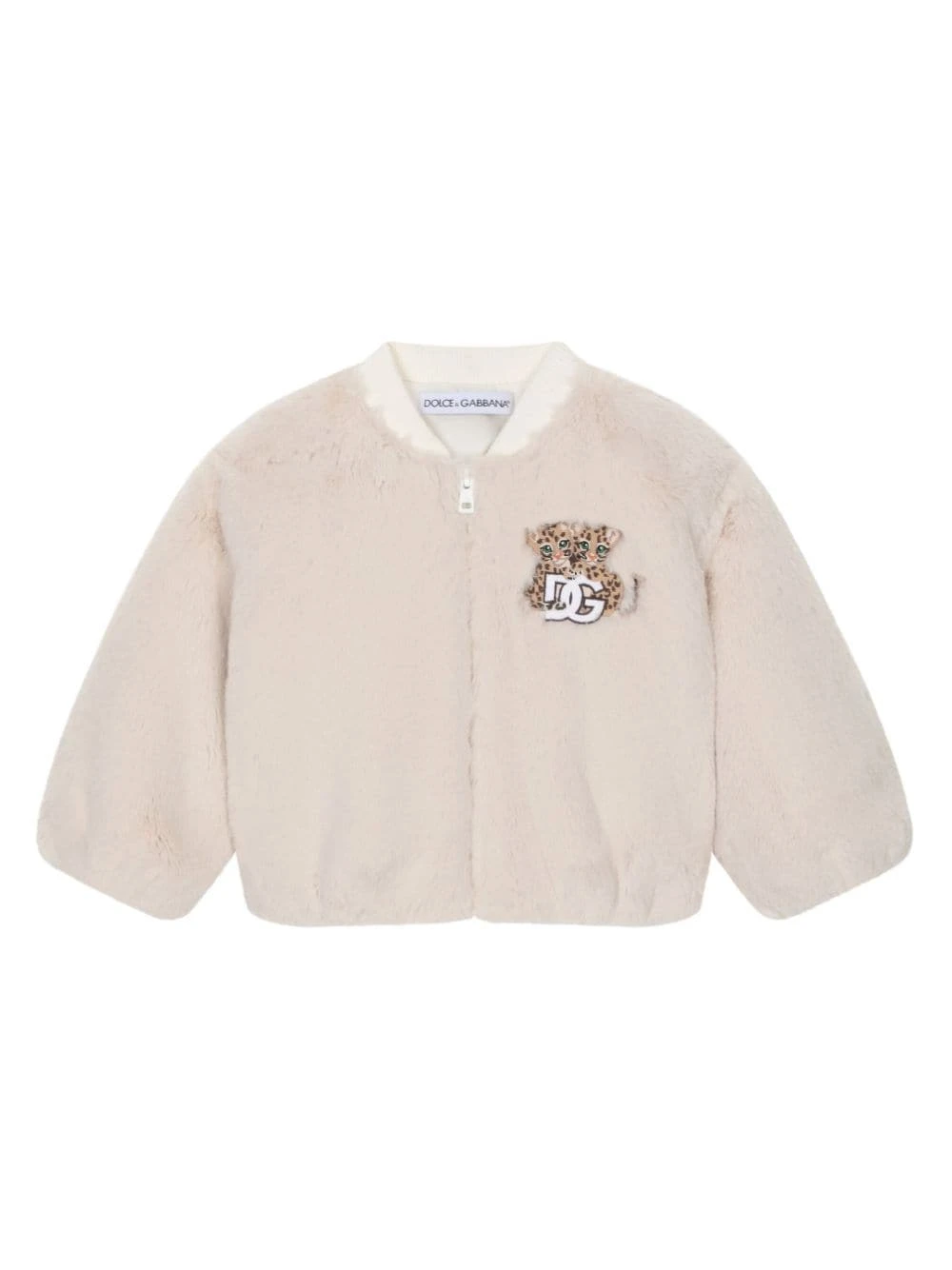 Børn Dolce & Gabbana Kids Jakke I Imiteret Pels Med Logomærke 1 Børn Dolce & Gabbana Kids Jakke I Imiteret Pels Med Logomærke