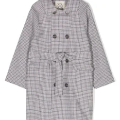 Børn Douuod Kids Skotskternet Dobbeltradet Trenchcoat