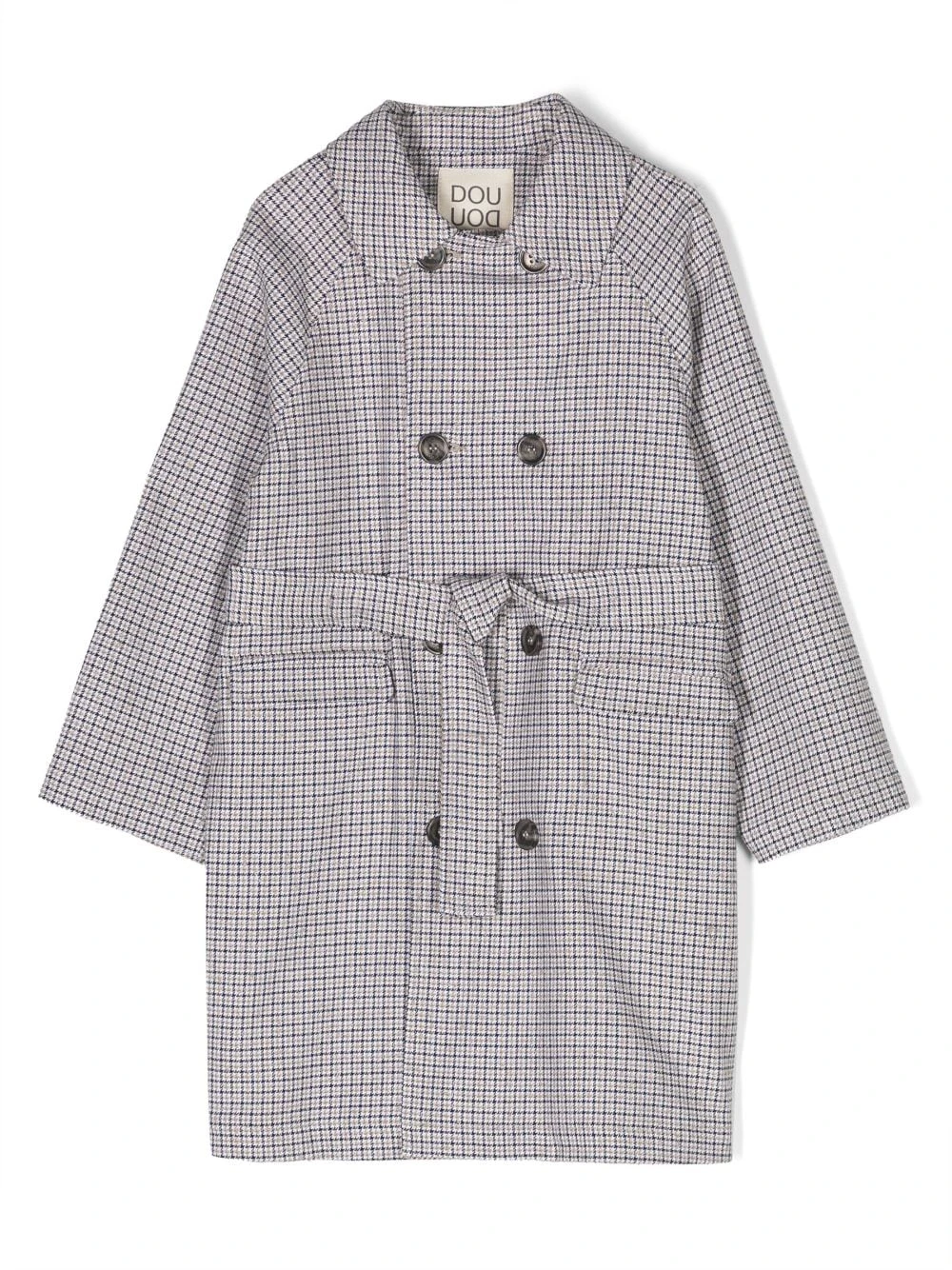 Børn Douuod Kids Skotskternet Dobbeltradet Trenchcoat 1 Børn Douuod Kids Skotskternet Dobbeltradet Trenchcoat