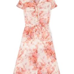 Børn ZIMMERMANN Kids Playsuit Med Blomstertryk