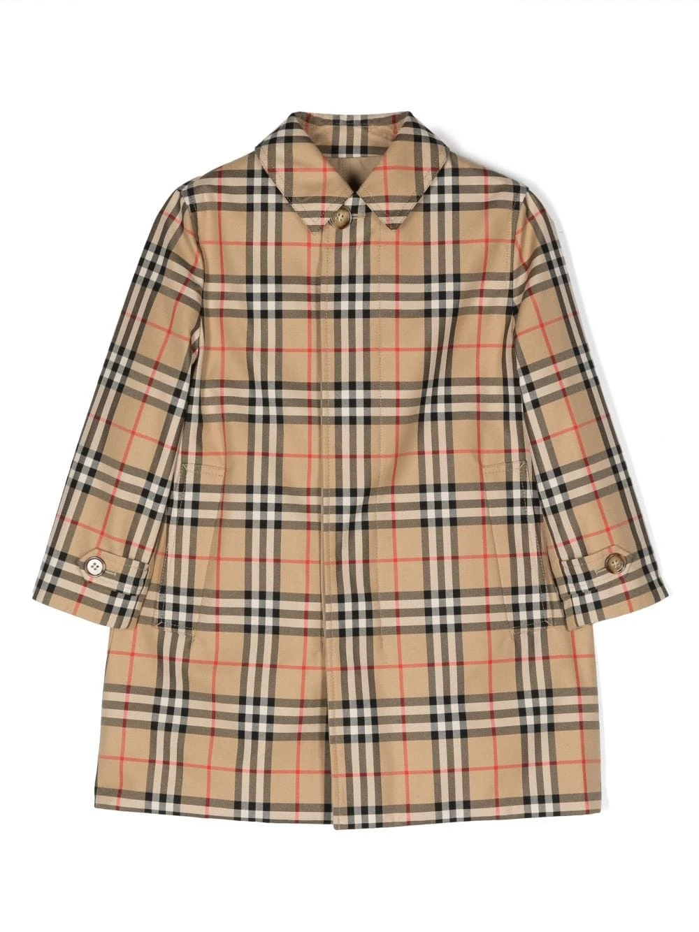 Børn Burberry Kids Ternet Bilfrakke I Gabardine 1 Børn Burberry Kids Ternet Bilfrakke I Gabardine