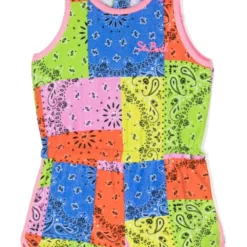 Børn MC2 Saint Barth Kids Smock-playsuit Med Bananmønster