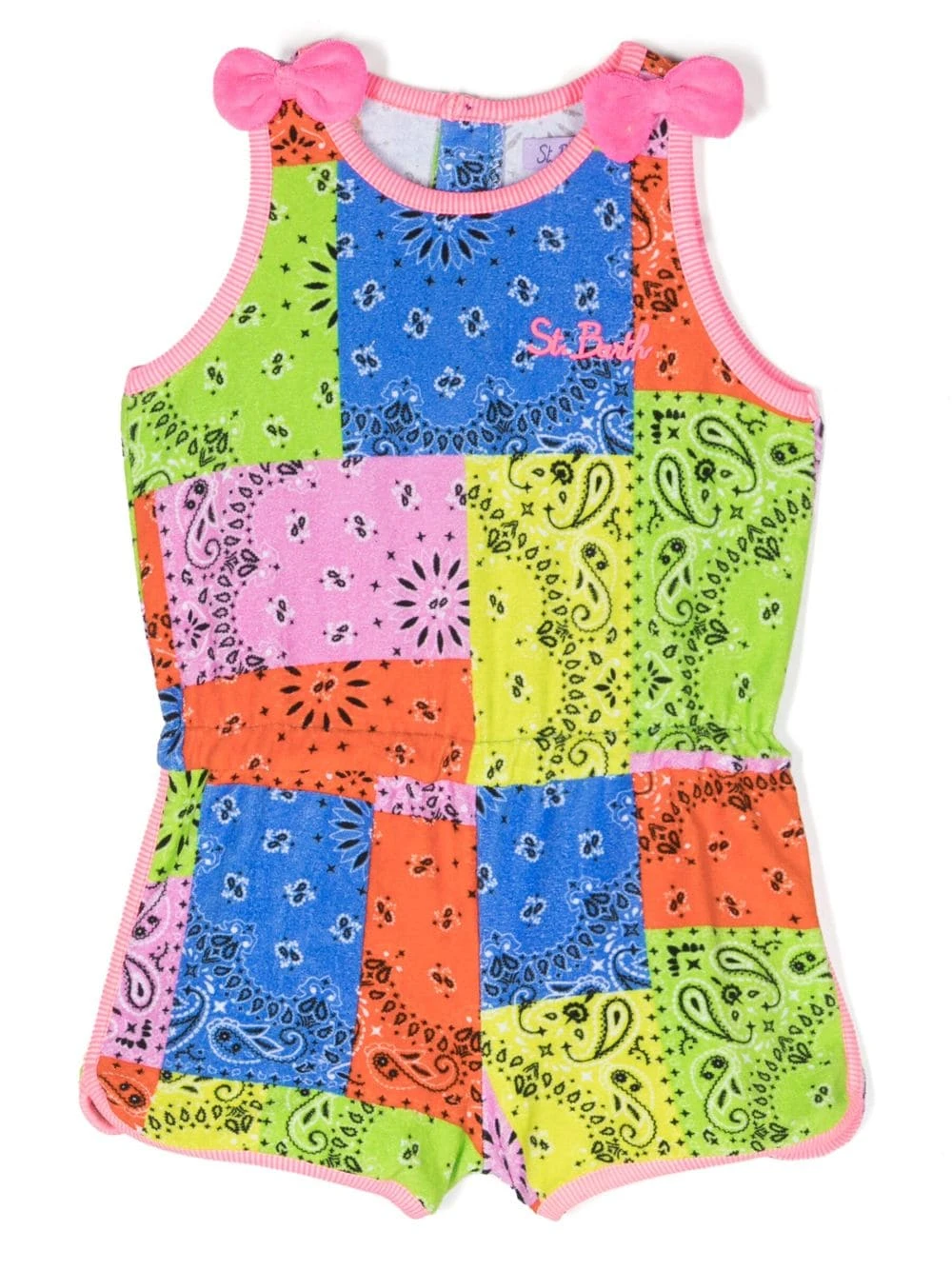 Børn MC2 Saint Barth Kids Smock-playsuit Med Bananmønster 1 Børn MC2 Saint Barth Kids Smock-playsuit Med Bananmønster