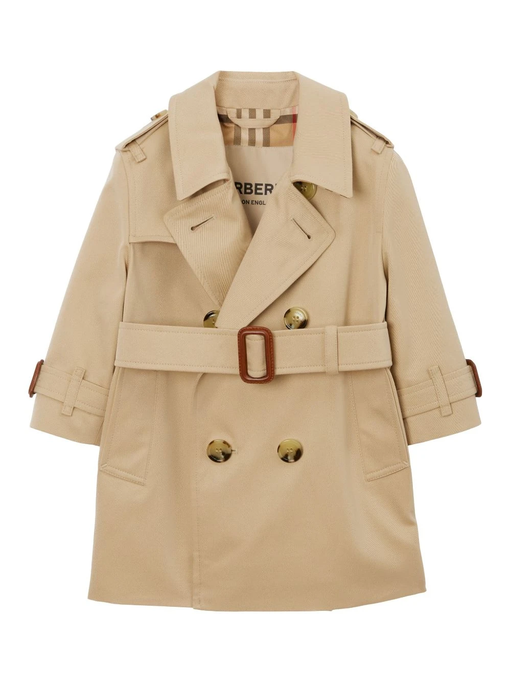 Børn Burberry Kids Trenchcoat I Gabardine Med Bælte 1 Børn Burberry Kids Trenchcoat I Gabardine Med Bælte