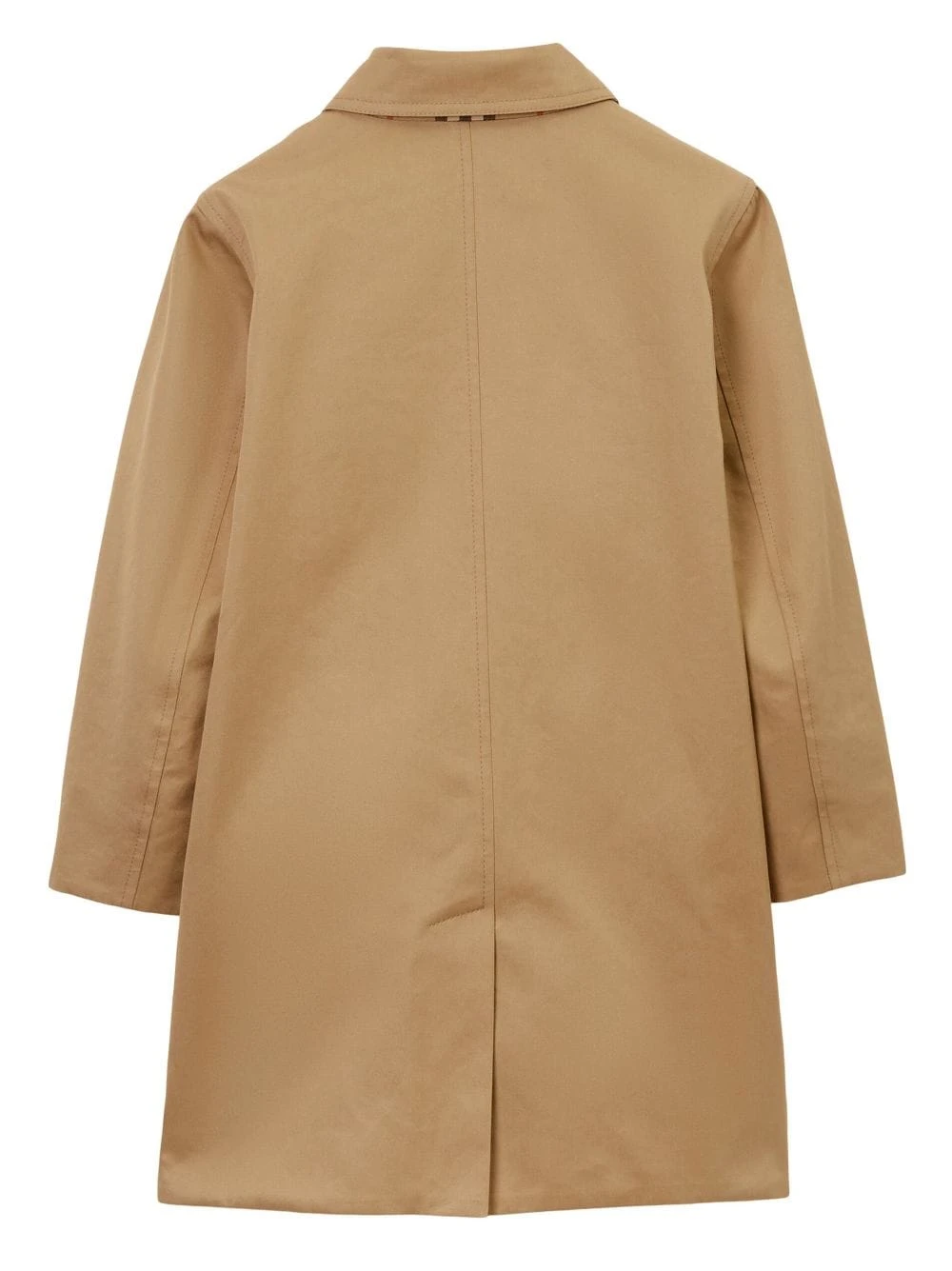 Børn Burberry Kids Enkeltradet Frakke Med Ternet Mønster 4 Børn Burberry Kids Enkeltradet Frakke Med Ternet Mønster - Image 4