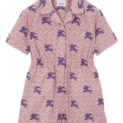 Børn Burberry Kids Playsuit Med Monogramtryk Og Knapper